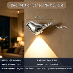 Amorly 2 Pack Silver Motion Sensor Night Lights, Rechargeable Cordless Magnetic Wall Lamp,for Hallway, Bathroom, Stairway, Entryway - thumbnail 2