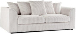 BlissFurniture Ltd Bliss Furniture Jumbo Cord 3 Seater Scatter Back Sofa In Cream Colour Deep Comfort Modern Design Arms Compact Yet Spacious