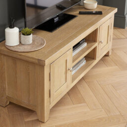 The Furniture Market Cheshire Whitewash Oak Large Tv Stand Unit Up To 60 Widescreen Size - thumbnail 3