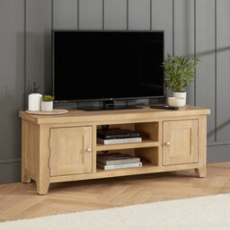 The Furniture Market Cheshire Whitewash Oak Large Tv Stand Unit Up To 60 Widescreen Size - thumbnail 2