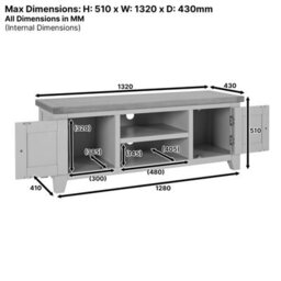 The Furniture Market Cheshire Whitewash Oak Large Tv Stand Unit Up To 60 Widescreen Size - thumbnail 9