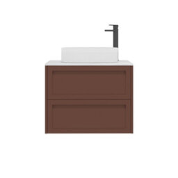 Royal Bathrooms Royal Bathroom Elmore 700mm Terracotta Clay Wall Mounted Countertop Bathroom Vanity Unit 2 Drawer With Lyon Basin - thumbnail 7