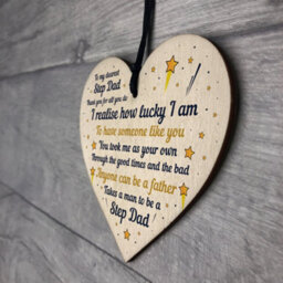 Red Ocean Step Dad Gift Novelty Plaque Wooden Heart Thank You Gift For Him Gifts For Dad - thumbnail 7