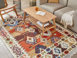 Beliani Rug Vosketap Multicolour 160 X 230 Cm Wool Kilim - thumbnail 2