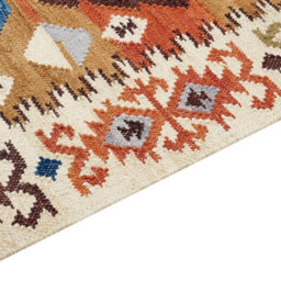 Beliani Rug Vosketap Multicolour 160 X 230 Cm Wool Kilim - thumbnail 4