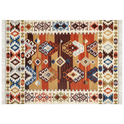 Beliani Rug Vosketap Multicolour 160 X 230 Cm Wool Kilim