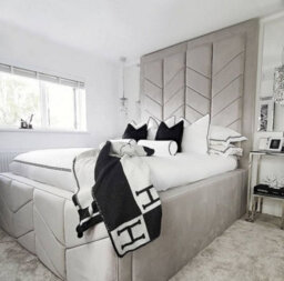 Stratus Interiors Ceasar Arrow Panel Tall Headboard Double, King & Super King - Metal Gaslift
