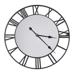 Living And Home 24-Inch Black Simple Non-Tick Mirror Wall Clock Diameter 60Cm - thumbnail 3