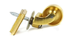 L&F 1X Brass Castor & Square32mm Screw In Castor  Furniture Beds Sofas Chairs Stools - thumbnail 6