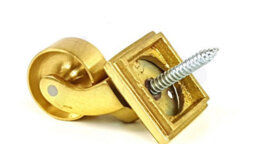 L&F 1X Brass Castor & Square32mm Screw In Castor  Furniture Beds Sofas Chairs Stools - thumbnail 3