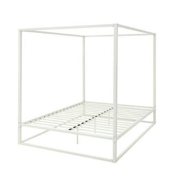 SlumberWorx Ashwell Modern 4 Poster White Small Double Metal Bed Frame - thumbnail 6