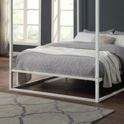 SlumberWorx Ashwell Modern 4 Poster White Small Double Metal Bed Frame - thumbnail 4