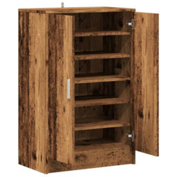 Berkfield Shoe Cabinet Old Wood 60X35X92 Cm Engineered Wood - thumbnail 7