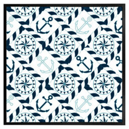 "Andrew Lee Blue Nautical Elements (Picutre Frame) / 12X12"" / Oak" - thumbnail 6
