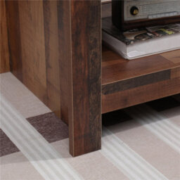 Furniturehmd Vintage Coffee Table With Lower Shelf Media Table Side End Table For Living Room - thumbnail 5