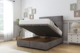 "Sloomy Texas Slate Naples Ottoman Bed Base With 26"" Strutted Headboard 4' Small Double" - thumbnail 2