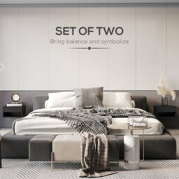 Wyld Haus Fisaro Set Of 2 High Gloss Black Floating Bedside Tables - 1 Drawer And 1 Shelf, Compact Wall-Mounted Pair - thumbnail 5