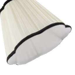 Happy Homewares Ivory White Victorian Pleated Faux Silk Lamp Shade With Black Trims - thumbnail 4