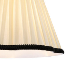 Happy Homewares Ivory White Victorian Pleated Faux Silk Lamp Shade With Black Trims - thumbnail 3