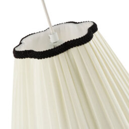 Happy Homewares Ivory White Victorian Pleated Faux Silk Lamp Shade With Black Trims - thumbnail 5