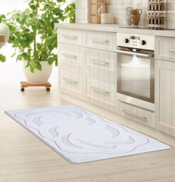 Smart Living Heavy Duty Machine Washable Runner For Hallway, Kitchen Non Slip Floor Mats, Door Mat 50Cm X 80Cm - Silver