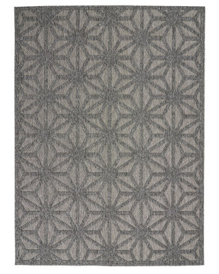 Outdoor Rug, Optical (3D) Diningroom Rug, Dark Grey Outdoor Rug, Stain-Resistant Kitchen Abstract Rug-122Cm X 183Cm - image 1
