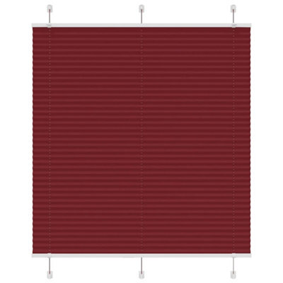 Berkfield Pleated Blind Bordeaux Red 120X150 Cm Fabric Width 119.4 Cm Polyester - image 1