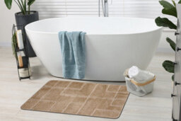RugsX Bathroom Rug Supreme Lines, Non-Slip, Soft - Beige 50X80 Cm - thumbnail 3