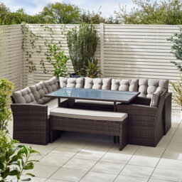 Furniturebox Marbella Rattan Garden Lounge Sets, 9 Seat Outdoor Lounge Set, Patio Garden Corner Sofa Lounge Dining Set, Brown - thumbnail 8