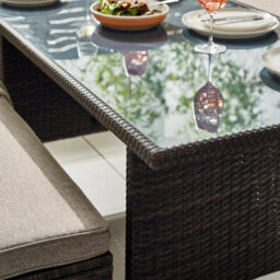 Furniturebox Marbella Rattan Garden Lounge Sets, 9 Seat Outdoor Lounge Set, Patio Garden Corner Sofa Lounge Dining Set, Brown - thumbnail 3