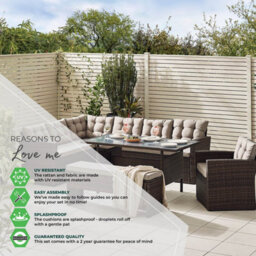 Furniturebox Marbella Rattan Garden Lounge Sets, 9 Seat Outdoor Lounge Set, Patio Garden Corner Sofa Lounge Dining Set, Brown - thumbnail 2