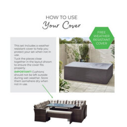 Furniturebox Marbella Rattan Garden Lounge Sets, 9 Seat Outdoor Lounge Set, Patio Garden Corner Sofa Lounge Dining Set, Brown - thumbnail 5