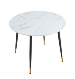 Hallowood Furniture Finley Small Round Dining Table (Tab101) With White Marble Effect Top - thumbnail 8