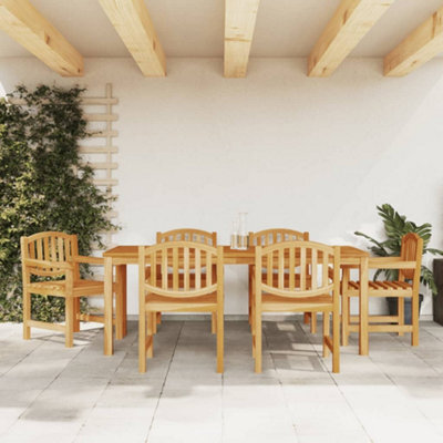 Berkfield 7 Piece Garden Dining Set Solid Wood Teak - image 1