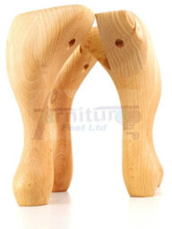 L&F Queen Anne Wooden Legs 150mm High Set Of 4 Natural Replacement Furniture Feet Chairs Sofas Footstools (Self Fixed) - thumbnail 4
