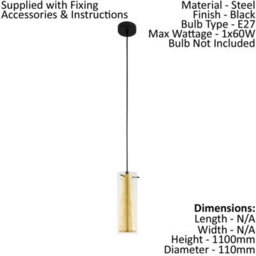 Elegant Black Pendant Ceiling Light With Gold Accents And Clear Glass Shade - thumbnail 2