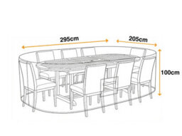 Sahara Outdoor Furniture Cover - 8 Seater Oval - thumbnail 2