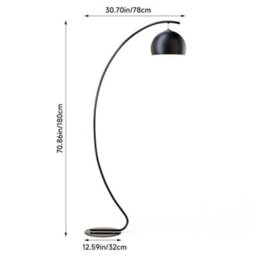 Living And Home Contemporary Nordic Style Black Floor Lamp - thumbnail 8