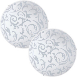 Modern 2 Pack White Flush Ceiling Light With Satin Glass Shade