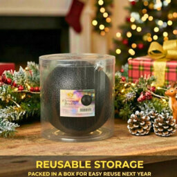 Shatchi 20Cm Black Glitter Christmas Bauble - Christmas Tree & Home Décor Ornament - thumbnail 9