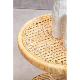 Orsina Twist Design Natural Twisted Table, Sustainable Rattan Coffee Table, Durable Small Table For Living Room - thumbnail 8