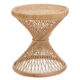 Orsina Twist Design Natural Twisted Table, Sustainable Rattan Coffee Table, Durable Small Table For Living Room