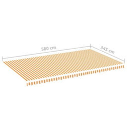 Walplus Replacement Fabric For Awning Garden Sun Shade Canopy Gazebo For Back Door, Porch, Patio Yellow And White 6X3.5 M - thumbnail 6