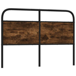 Berkfield Headboard Smoked Oak 120 Cm Steel And Engineered Wood - thumbnail 1