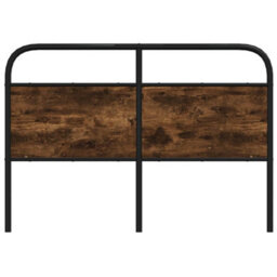 Berkfield Headboard Smoked Oak 120 Cm Steel And Engineered Wood - thumbnail 3