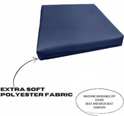 Crescent Waterproof Garden Furniture Seat Pad Cushions 50 X 50 X 5Cm Navy Square Seat Pad For Indoor & Outdoor Rattan Chair - thumbnail 4