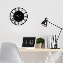 Walplus 30Cm X 30Cm Black Wall Clock - Acrylic Gloss Roman Kitchen Wall Clock, Modern Bedroom Wall Clock, Stylish Silent Wall Clock - thumbnail 2