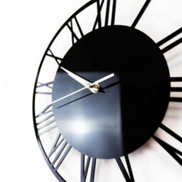 Walplus 30Cm X 30Cm Black Wall Clock - Acrylic Gloss Roman Kitchen Wall Clock, Modern Bedroom Wall Clock, Stylish Silent Wall Clock - thumbnail 6