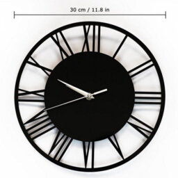 Walplus 30Cm X 30Cm Black Wall Clock - Acrylic Gloss Roman Kitchen Wall Clock, Modern Bedroom Wall Clock, Stylish Silent Wall Clock - thumbnail 7