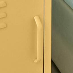 Furniturebox Uk Teksi 1 Door Mustard Yellow Metal Locker Bedside Table - thumbnail 4